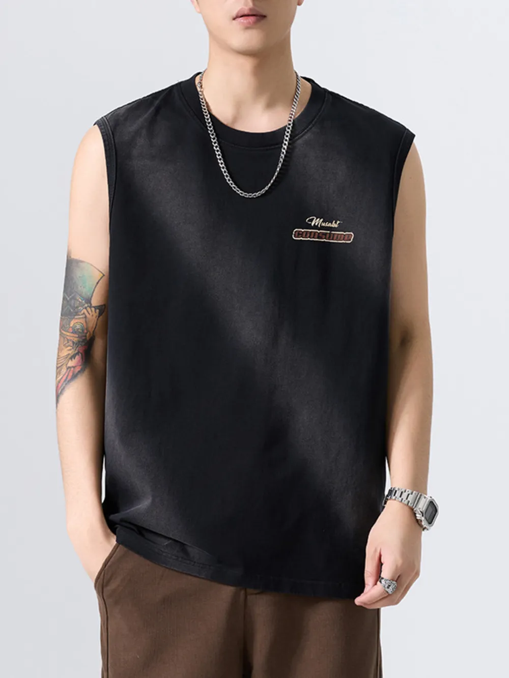 Men's Plus Size Round Neck Tank
