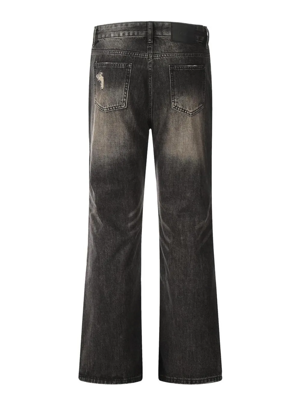 Men's Distressed Cat's Whisker Washed Bootcut Jeans, image 3