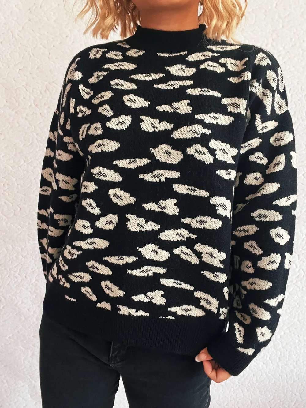 Mock Neck Long Sleeve Sweater, image 2