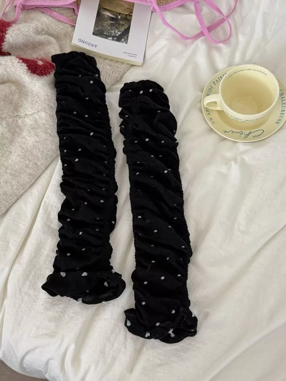 Ruched Polka Dot Leg Warmers, image 6