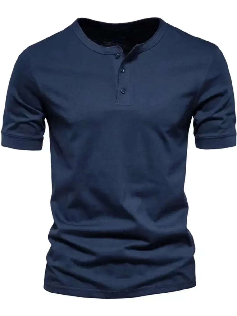 Men's Full Size Henley Style T-Shirt with Button Detail Plus Size, image 8