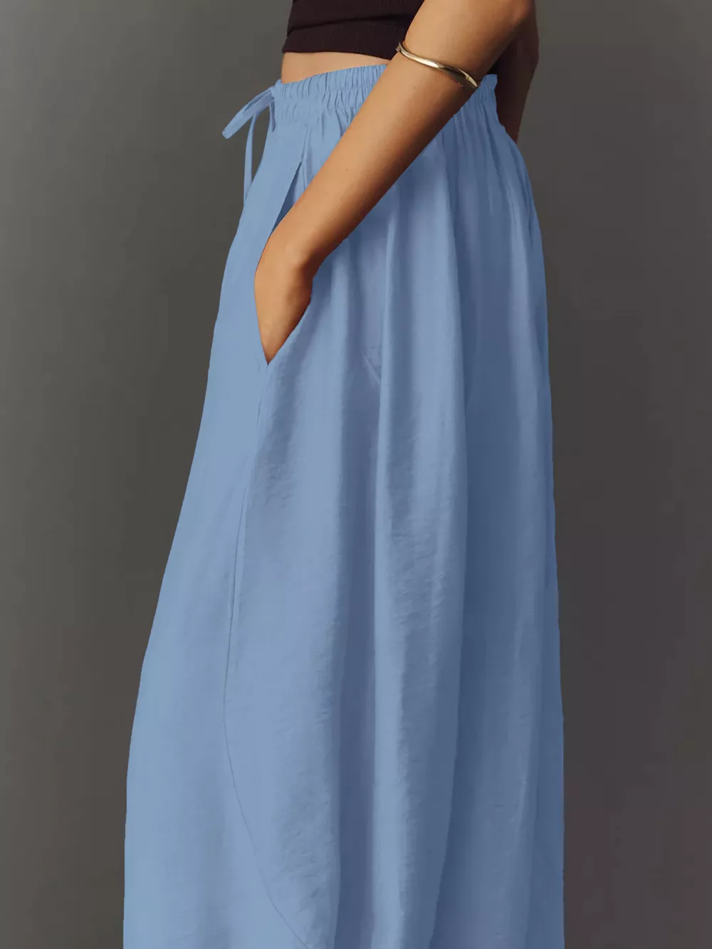 Drawstring Wide Leg Pants, image 4
