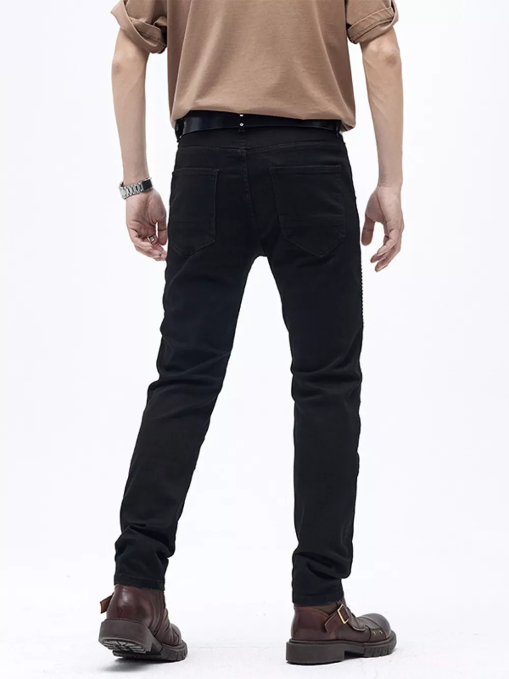 Men's Slim Fit Moto Jeans, image 7