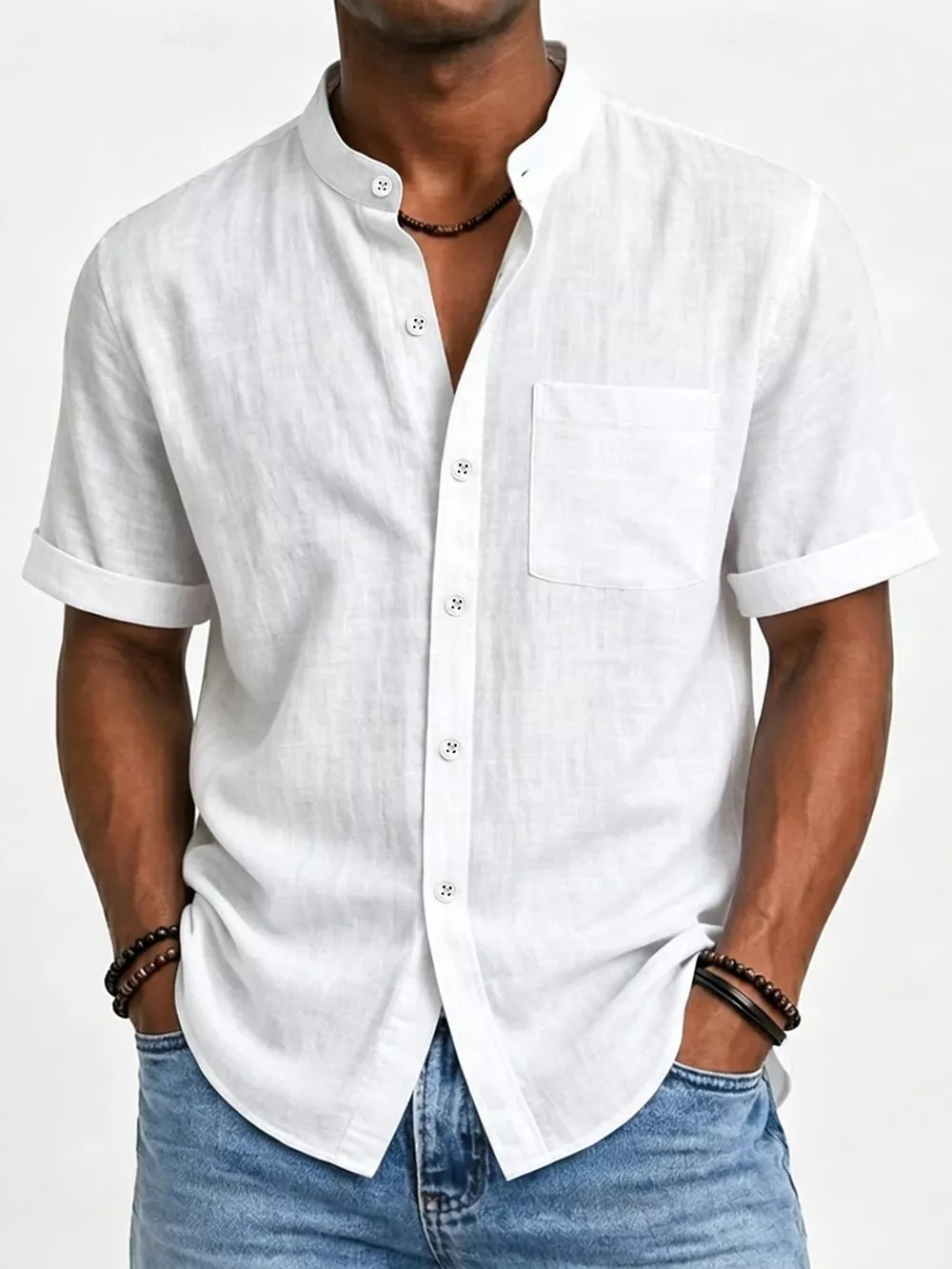Men's Full Size Button Up Short Sleeve Shirt Plus Size, image 6