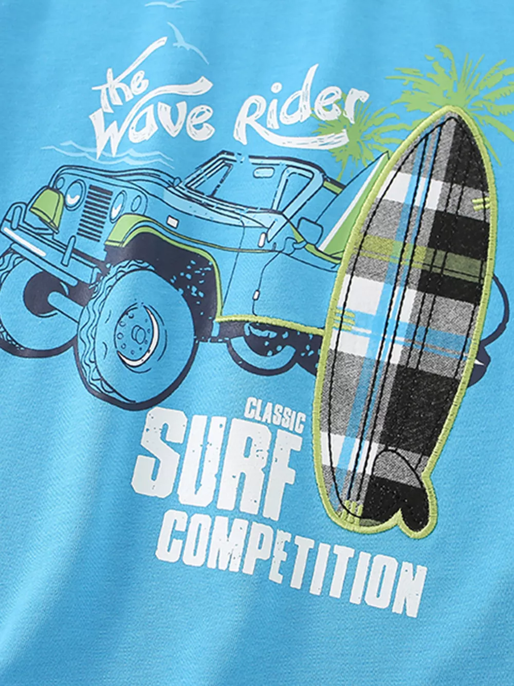 Children's Surf Rider Graphic Tee & Plaid Shorts Set, image 3