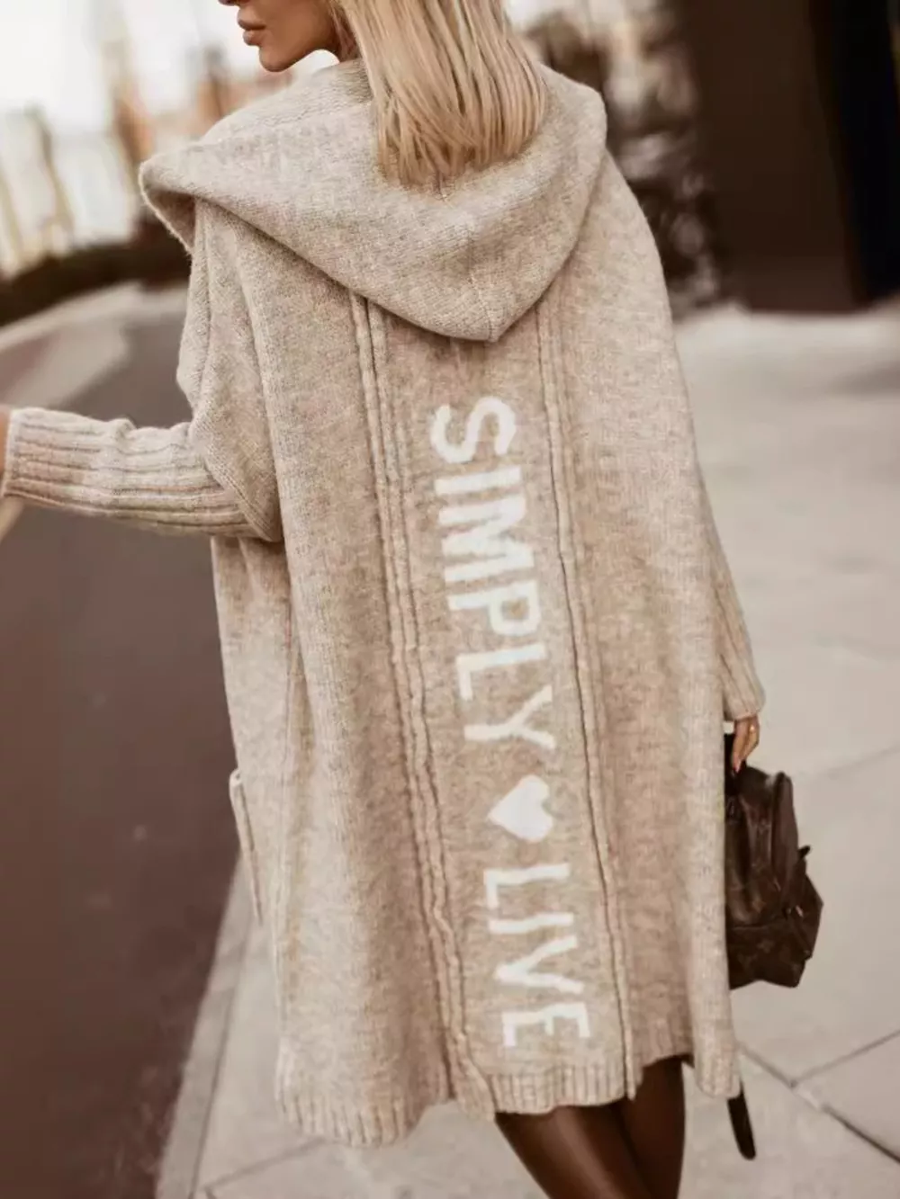Full Size Hooded Knit Open Front Cardigan Plus Size, image 19