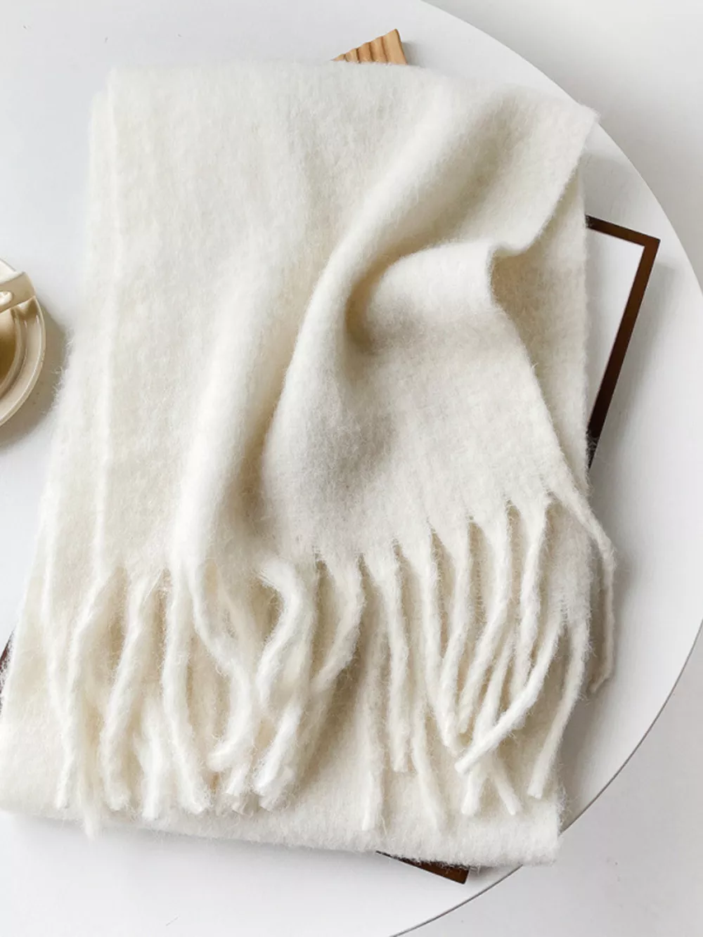 Fringe Solid Color Scarf, image 6