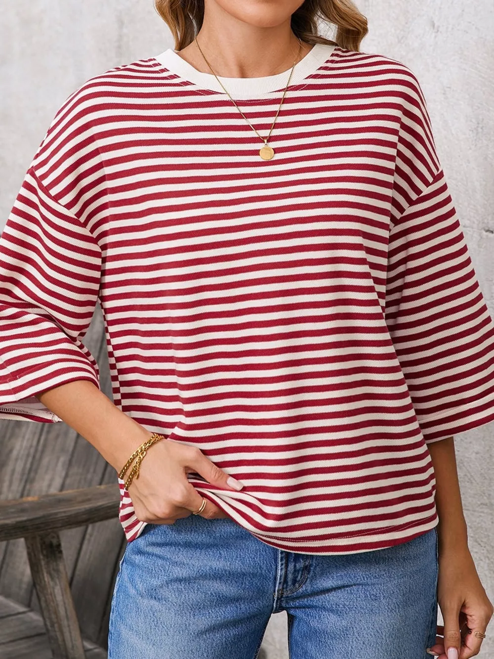 Striped Back Bow Tie T-Shirt, image 25