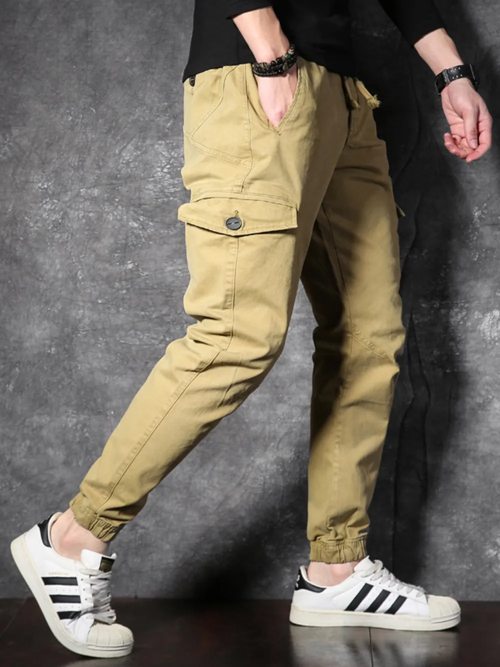 Men's Cargo Pants with Drawstring, image 3