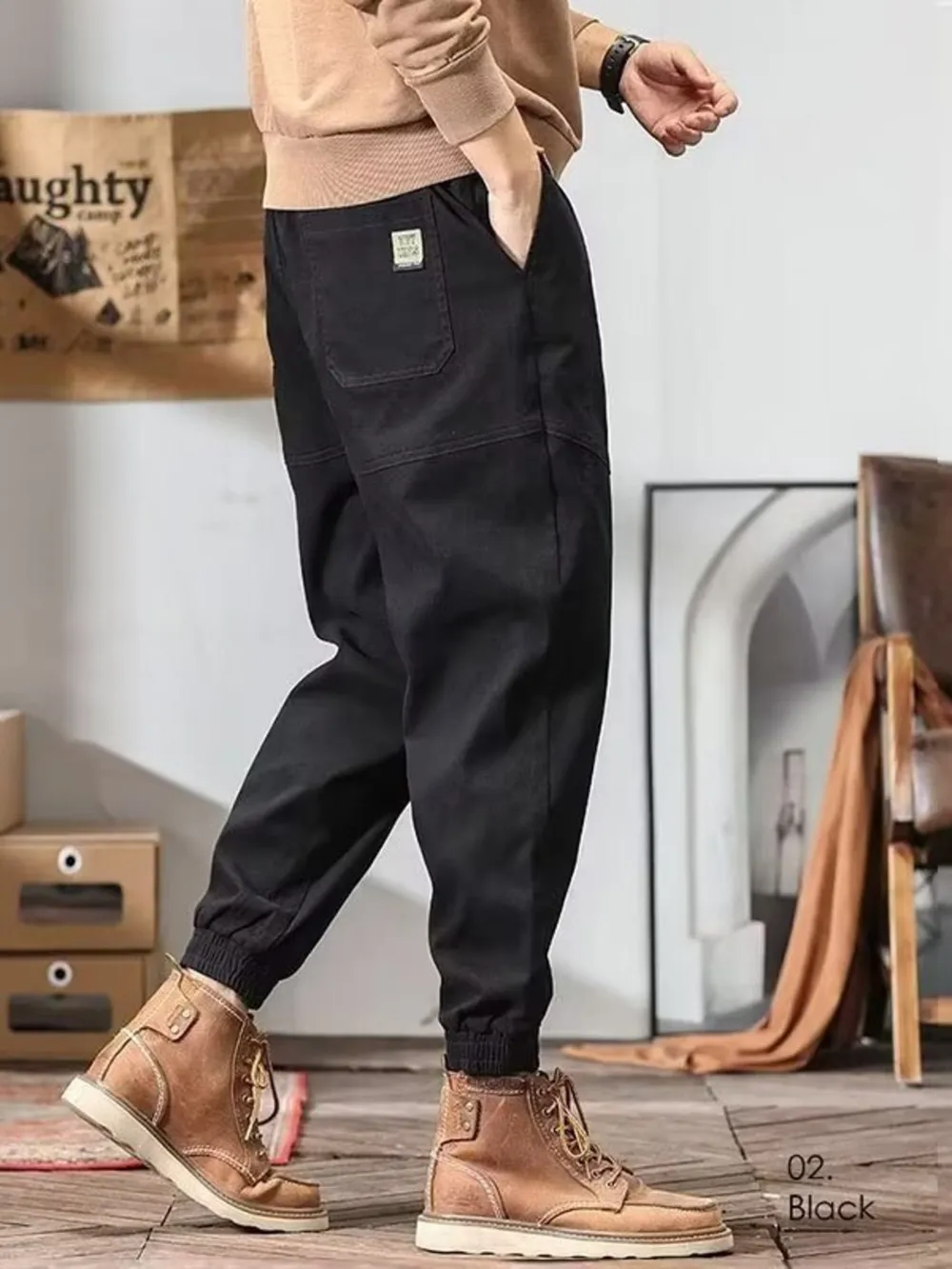Men's Plus Size Drawstring Loose Fit Joggers, image 2