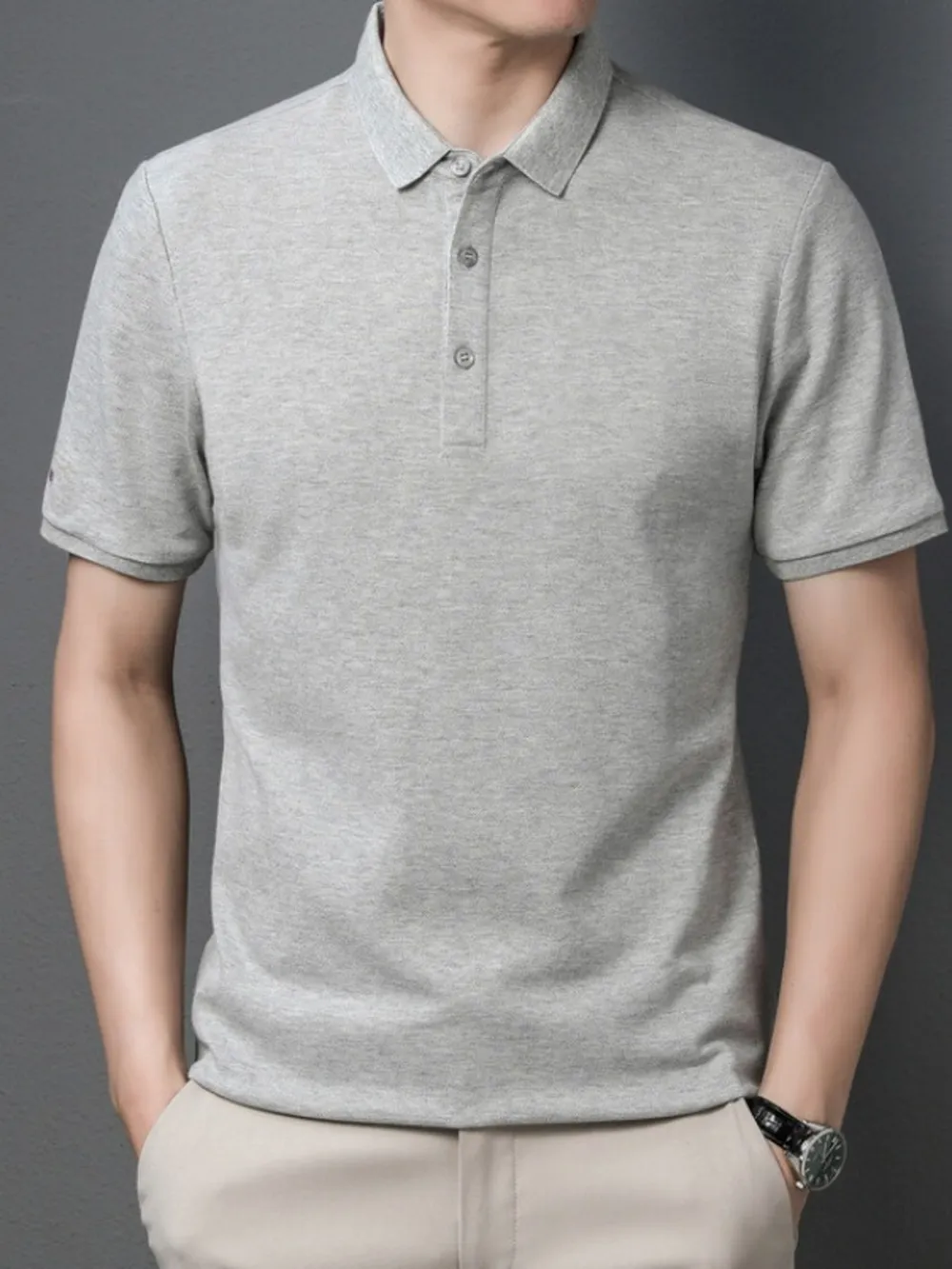 Men's Plus Size Slim Fit Short Sleeve Polo Shirt, image 3