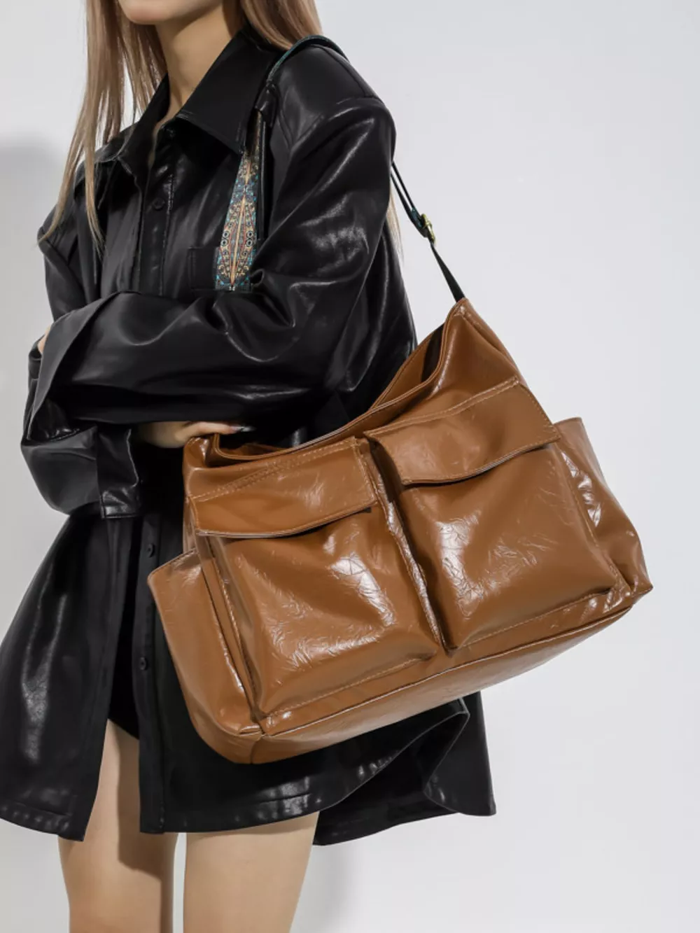 Adjustable Strap Multi Pocket Handbag, image 5