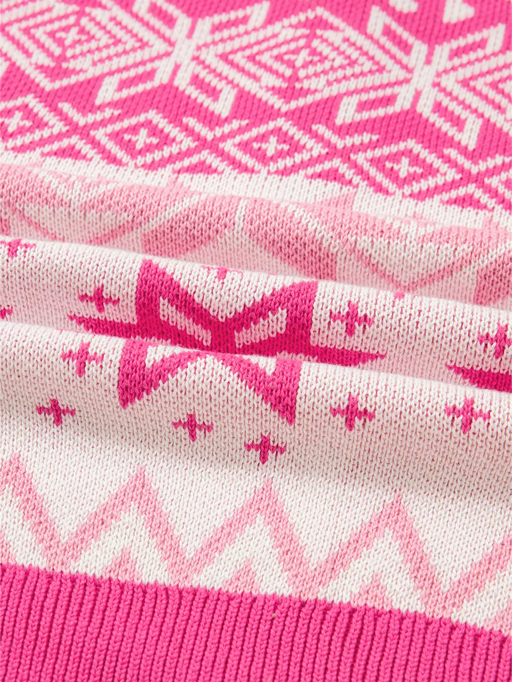Christmas Snowflake Quarter Zip Collard Sweater, image 11