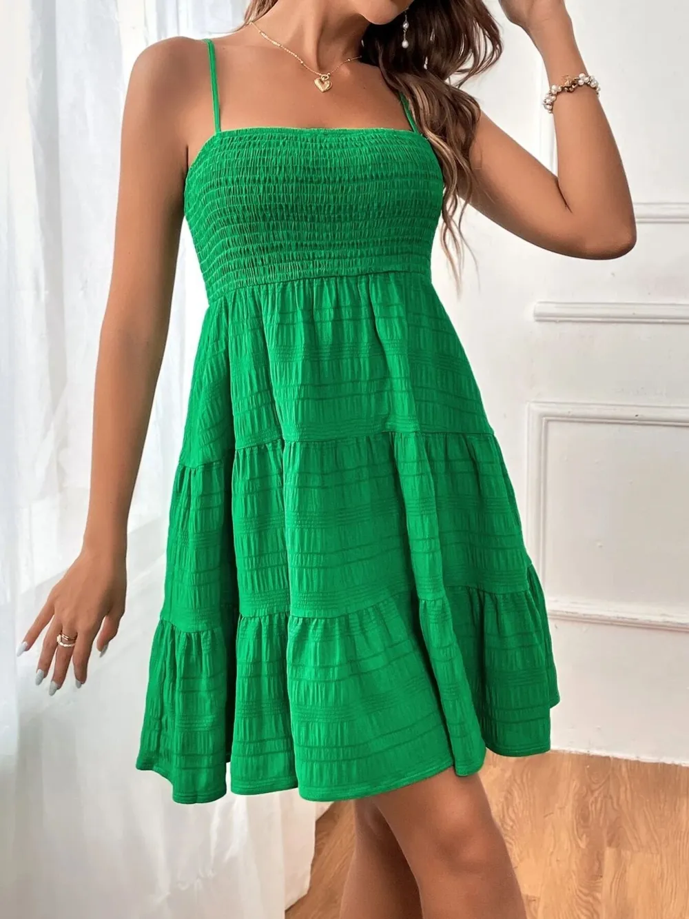 Smocked Tiered Cami Dress, image 10