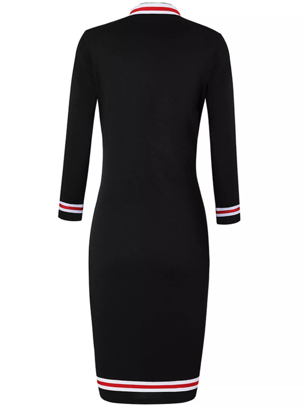 Striped Long Sleeve Bodycon Midi Dress, image 7