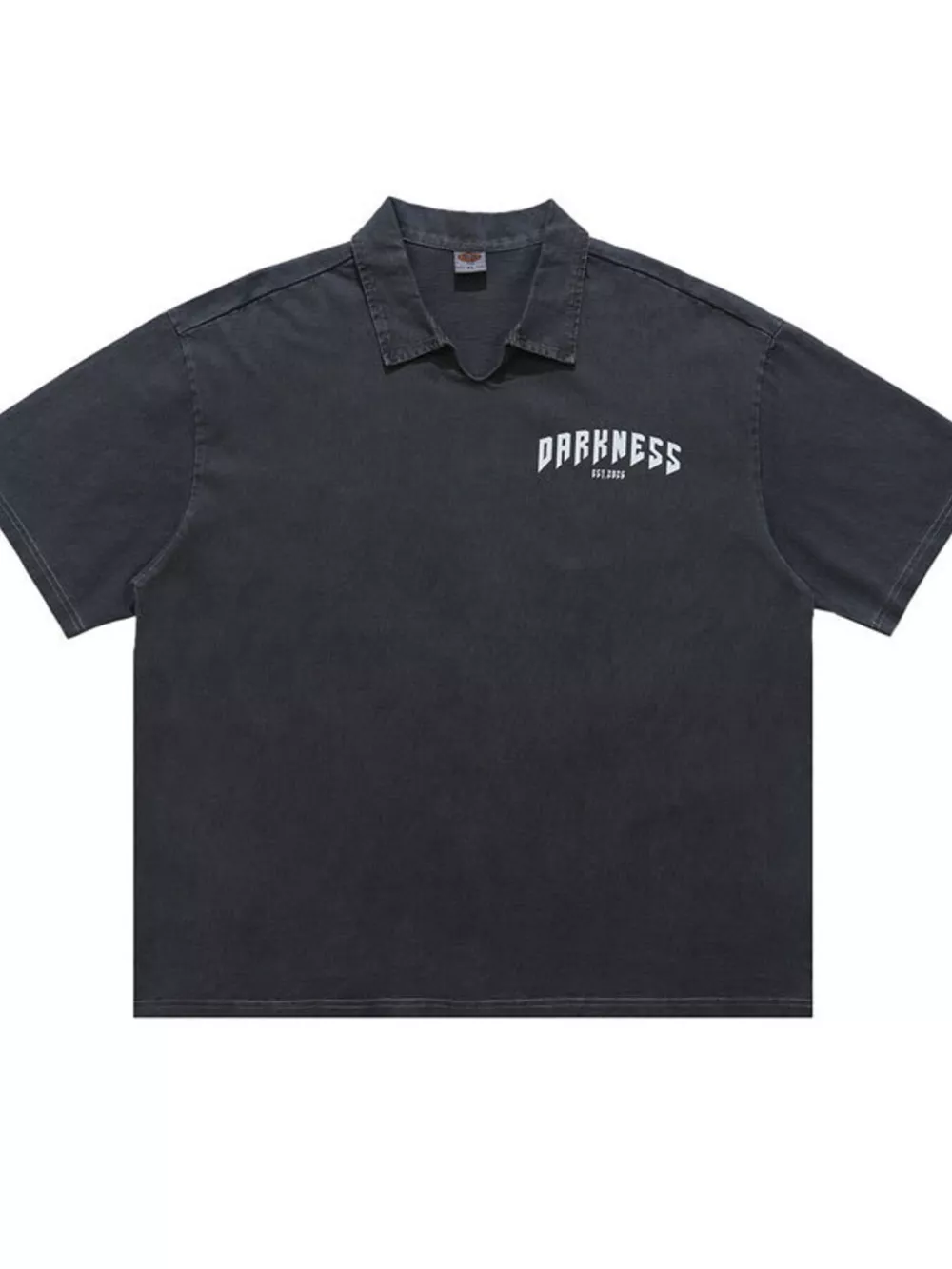 Men's Skeleton Print Washed Short Sleeve Polo, image 5