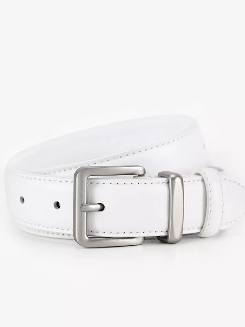 Classic Leather Belt with Silver Buckle, image 7