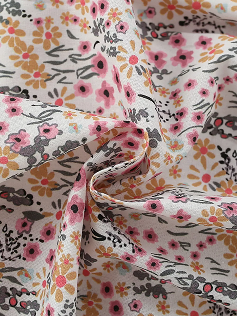 Children's Floral Print Button-Front Ruffle Sleeve Dress, image 4