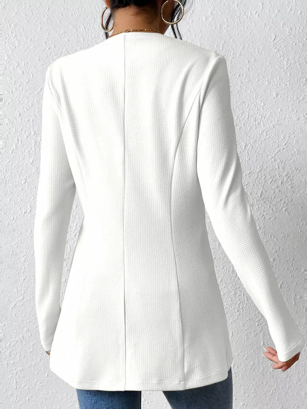 Single-Button Long Sleeve Blazer, image 28