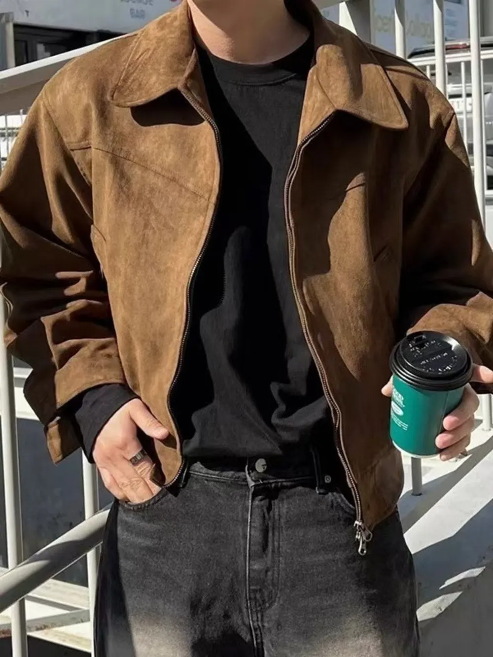 Men's Plus Size Zip Up Long Sleeve Jacket, image 2