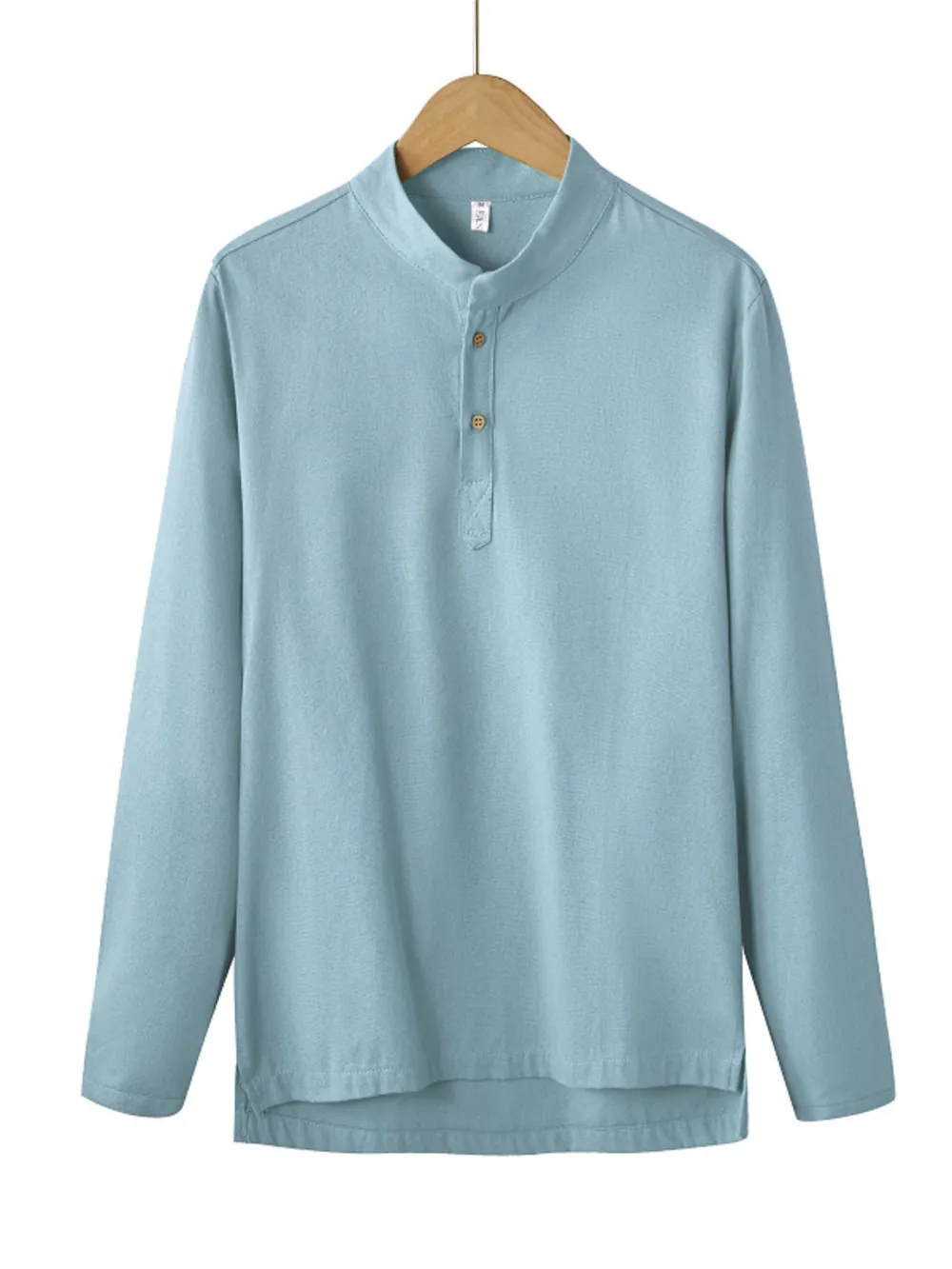 Men's Plus Size Button Detail Long Sleeve Blouse, image 14