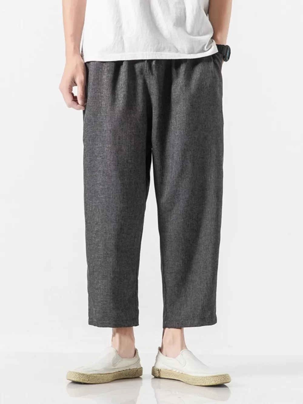 Men's Plus Size Casual Cropped Pants