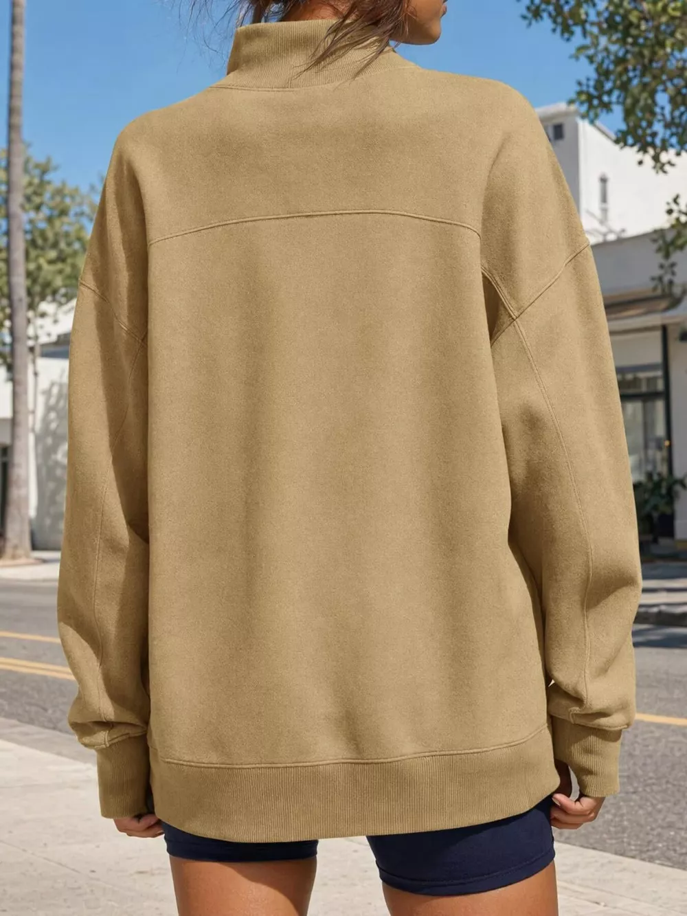 Mock Neck Oversized Sweatshirt, image 12
