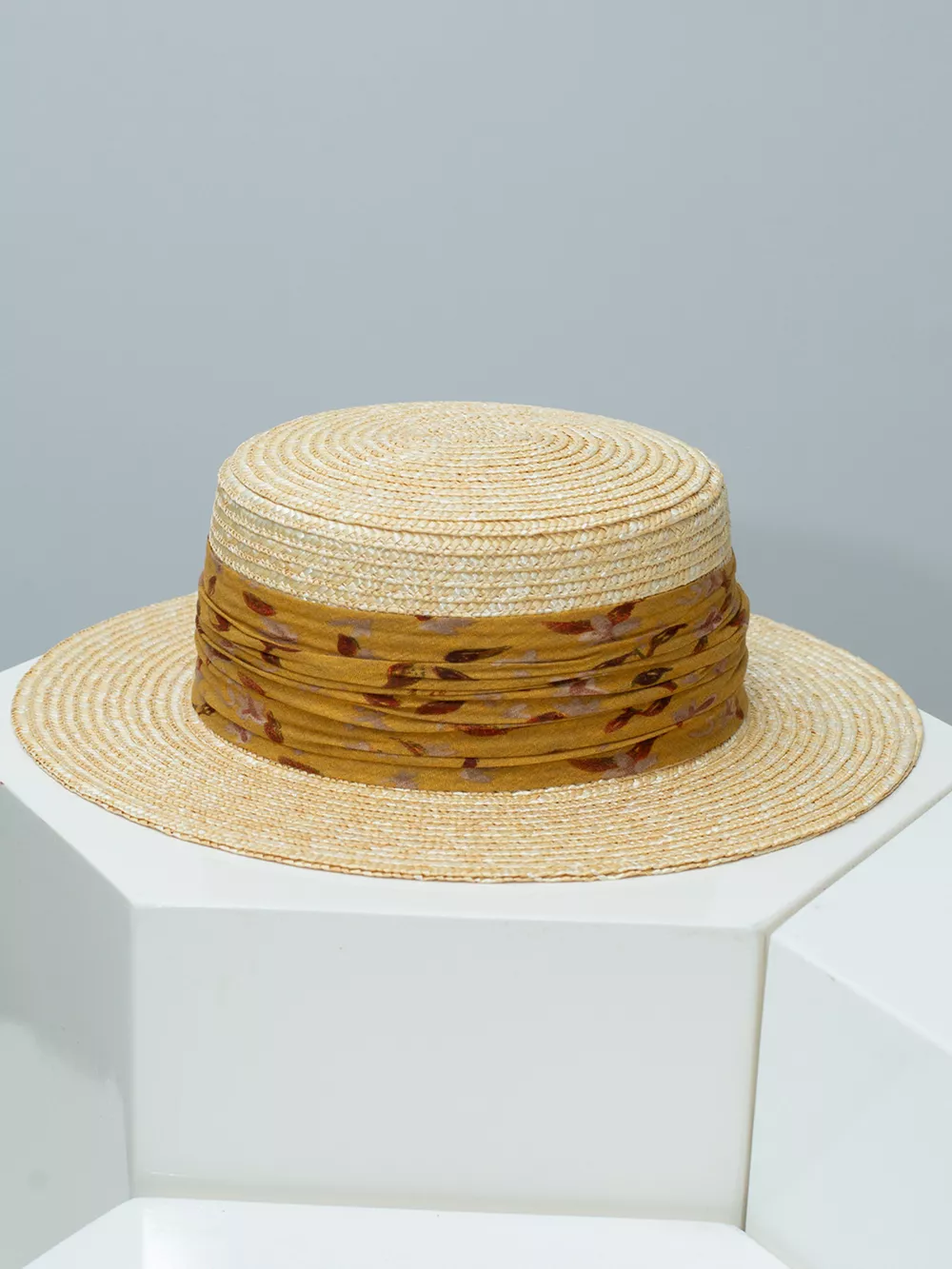 Ribbon Straw Boater Hat, image 4