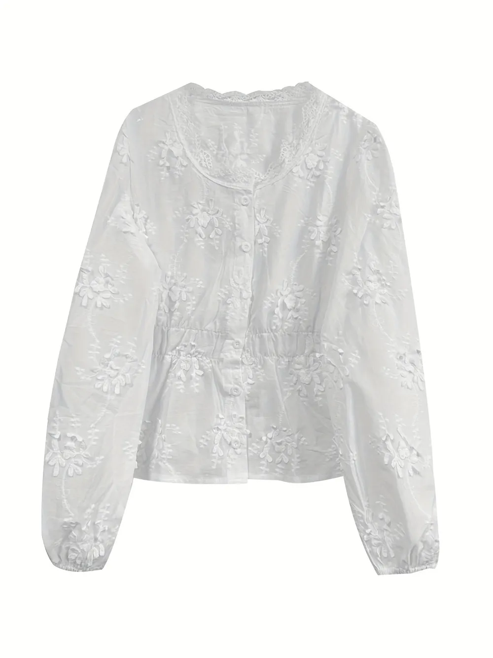 Lace Detail Button Up Shirt, image 8