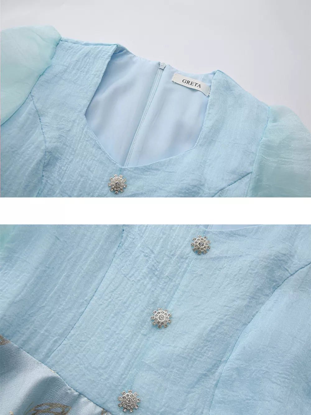 Butterfly Print Puff Sleeve Dress, image 6