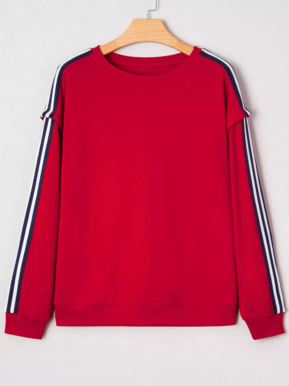 Contrast Striped Detail Varsity Sweatshirt, image 8