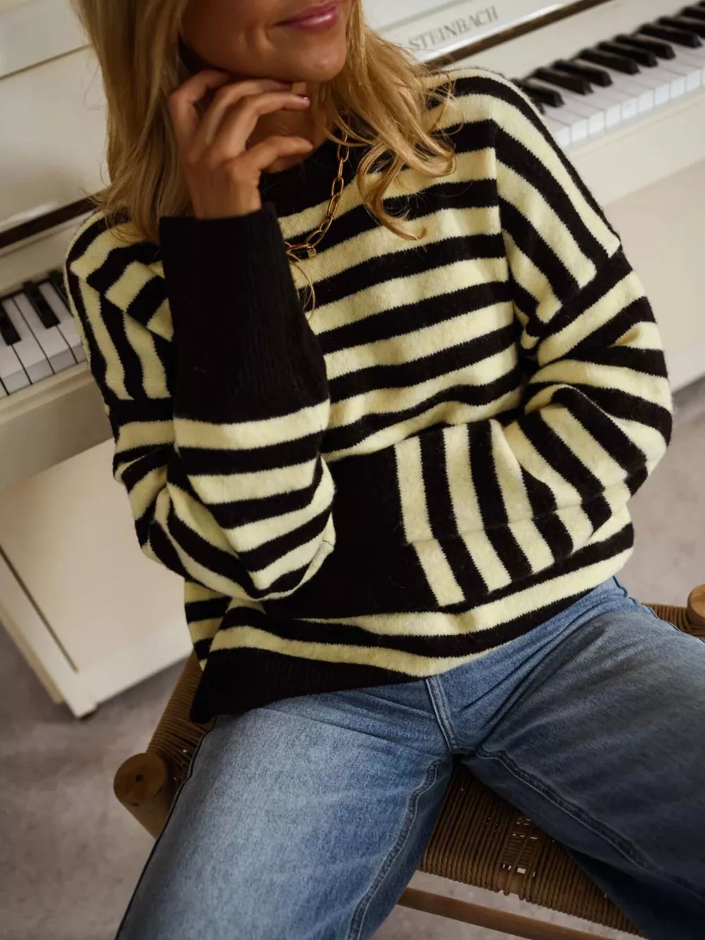 Striped Crew Neck Sweater, image 6