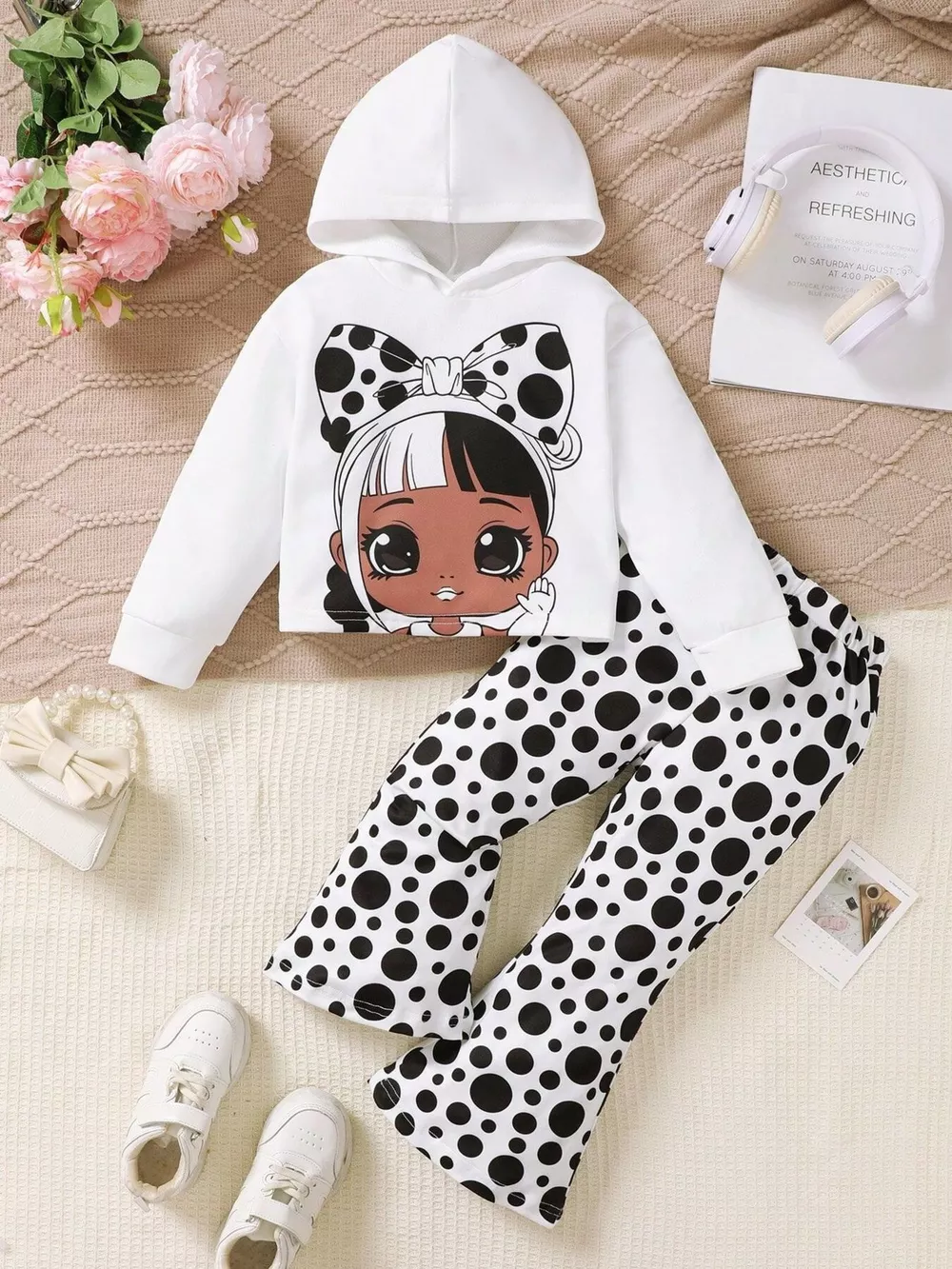 Children's Graphic Long Sleeve Hoodie and Pant Set