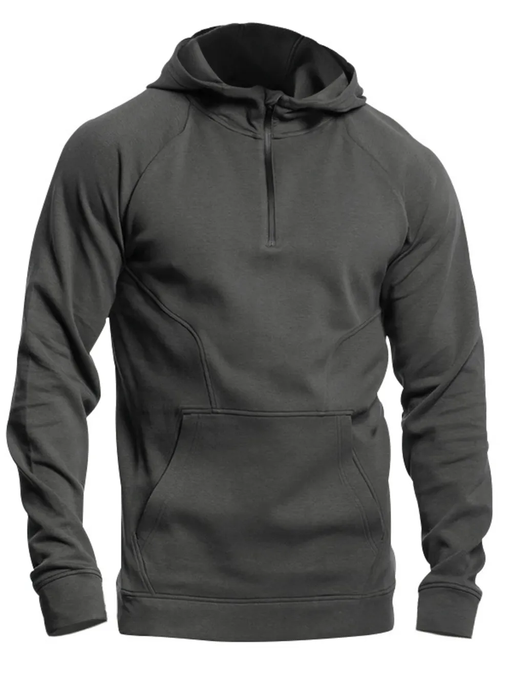 Men's Full Size Quarter Zip Long Sleeve Hoodie Plus Size, image 2