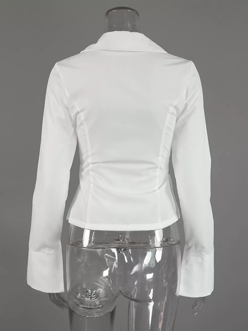 Slim-Fit Tie Front Long Sleeve Shirt, image 11