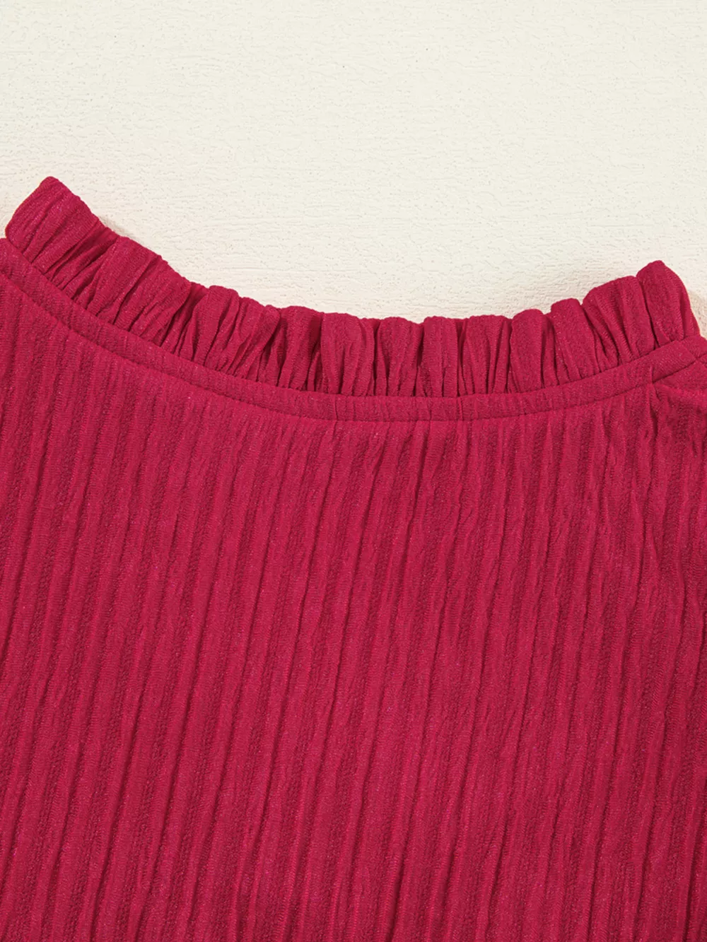 Textured Ruffled Trim Loose Fit Mini Dress, image 13