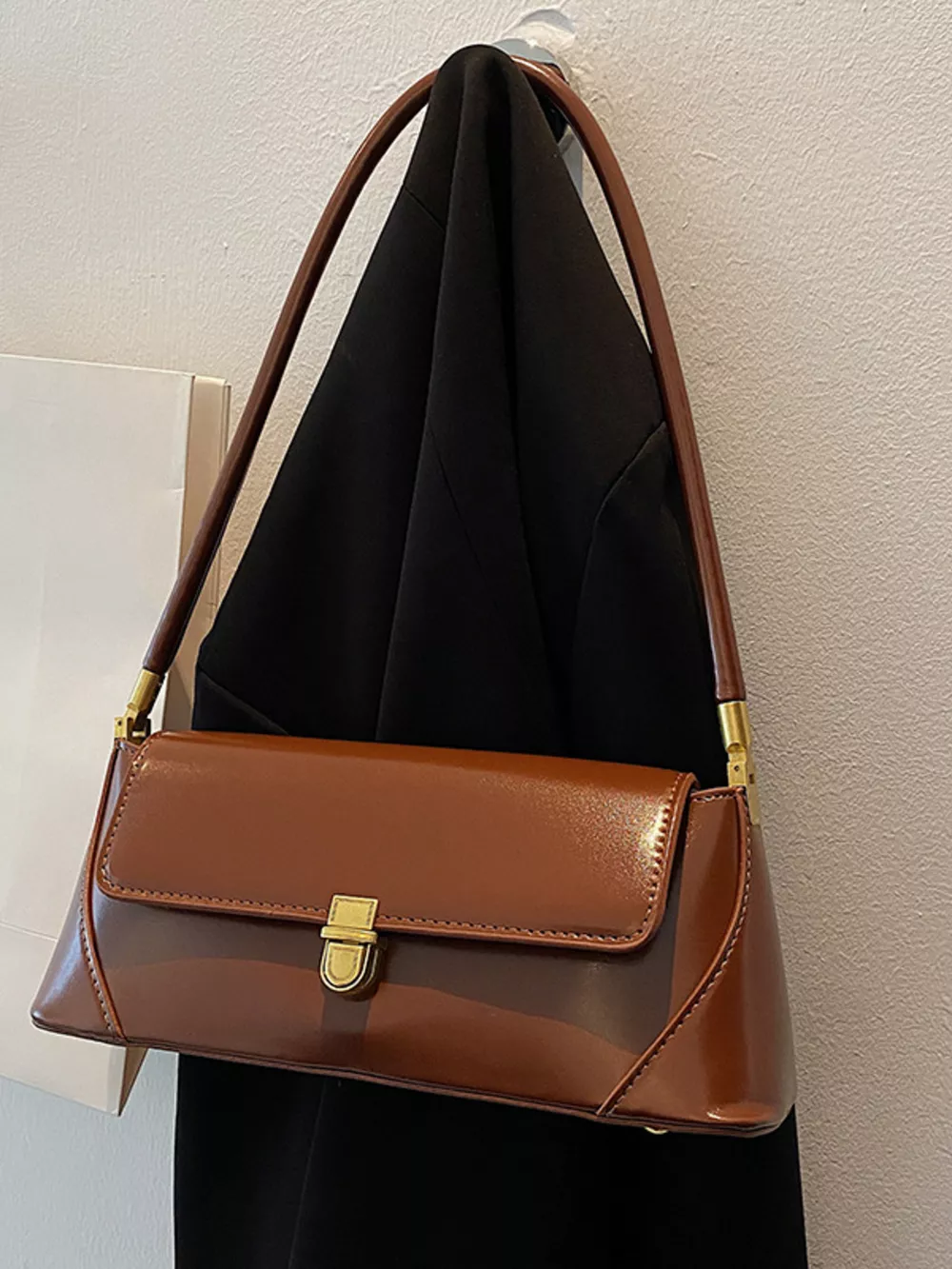 Leather Flap Shoulder Bag, image 3
