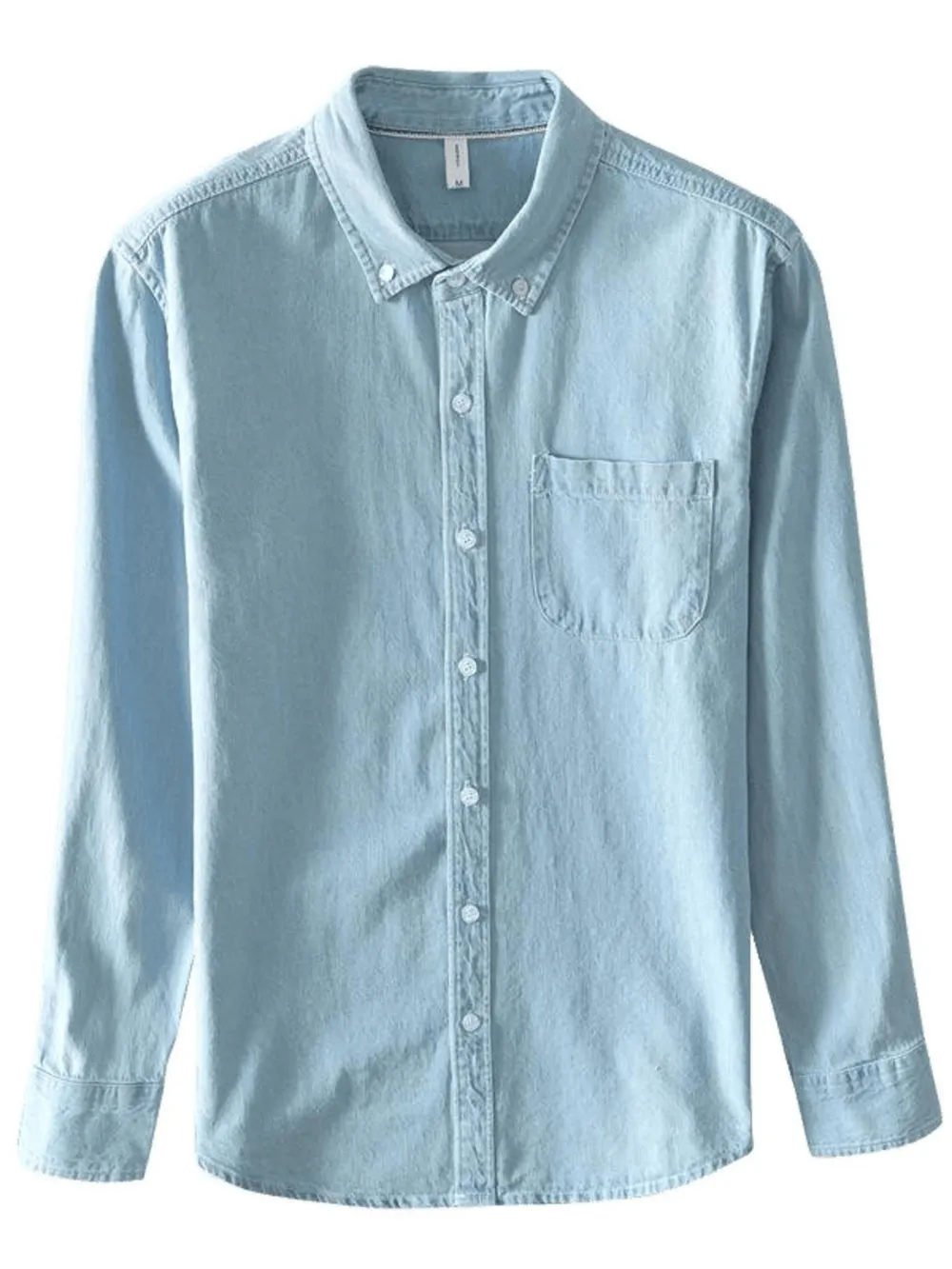 Men's Full Size Button Up Long Sleeve Denim Shirt Plus Size, image 4