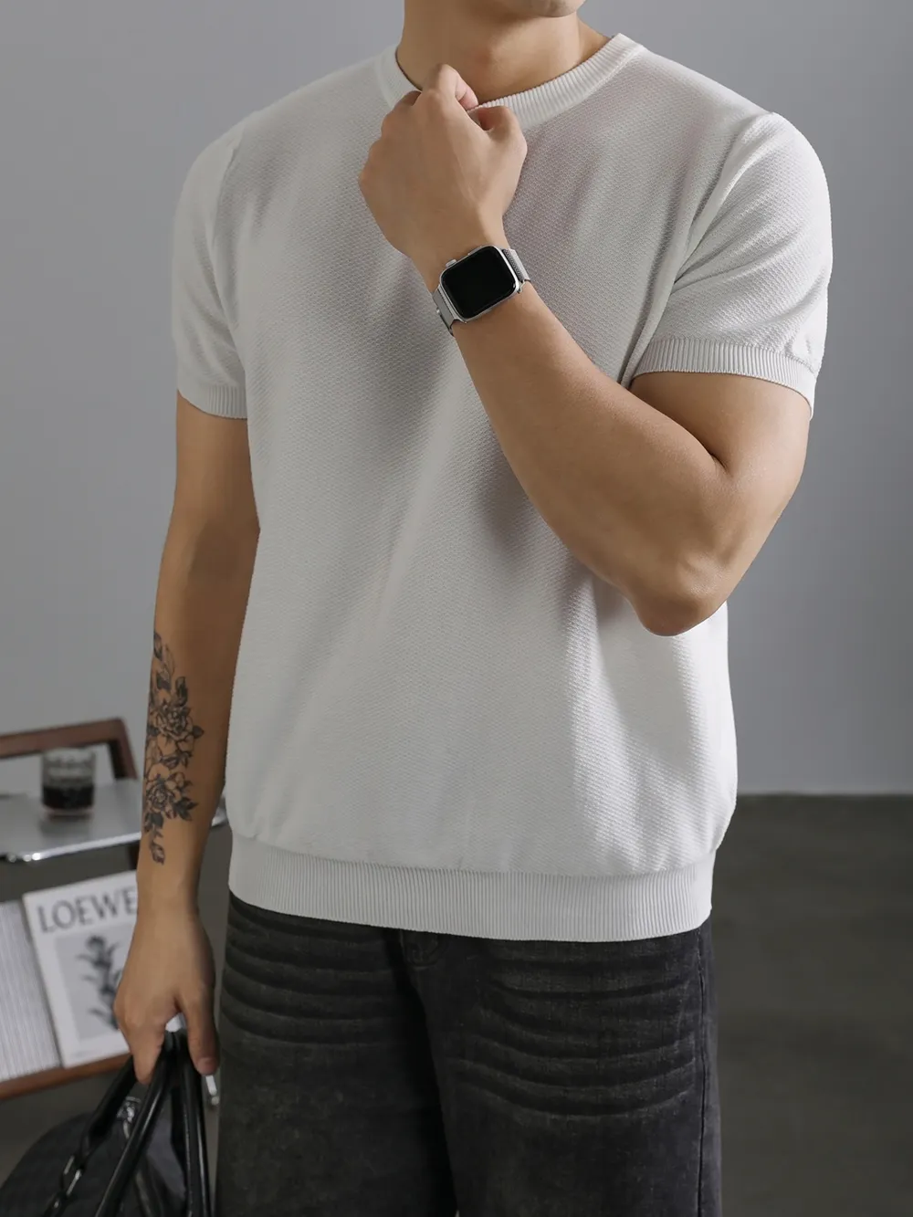 Men's Full Size Classic Crew Neck Basic T-Shirt Plus Size, image 7