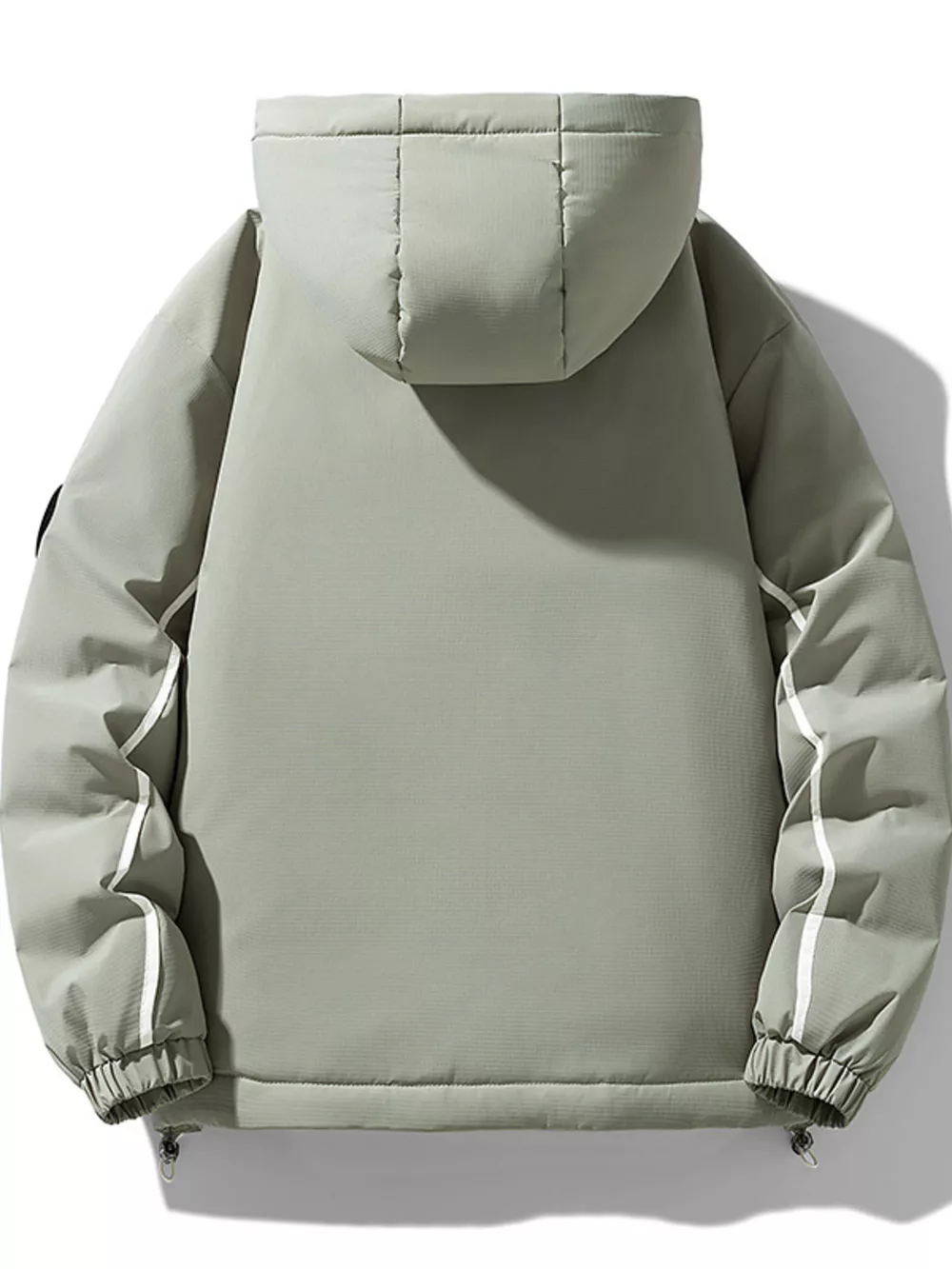 Men's Plus Size Contrast Hooded Puffer Jacket, image 3