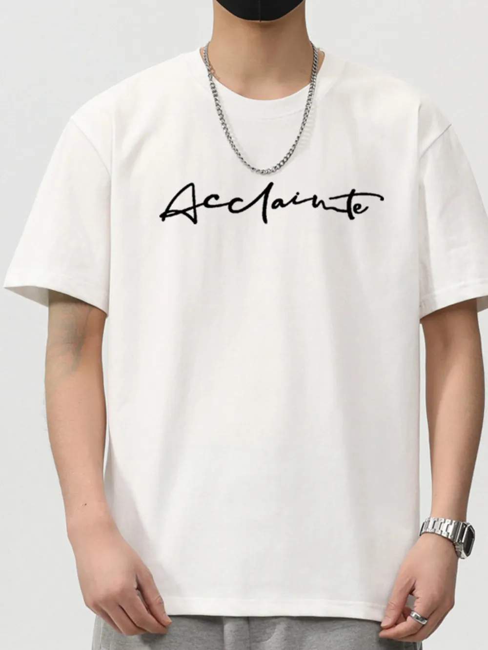 Men's Plus Size Letter Round Neck Short Sleeve T-Shirt, image 8