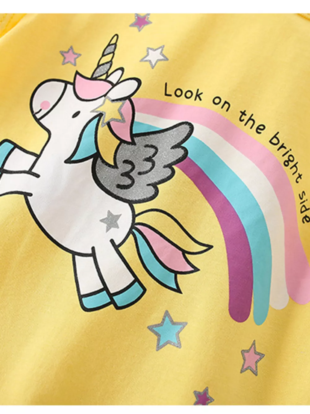 Children's Unicorn Graphic Ruffle Hem T-Shirt, image 4