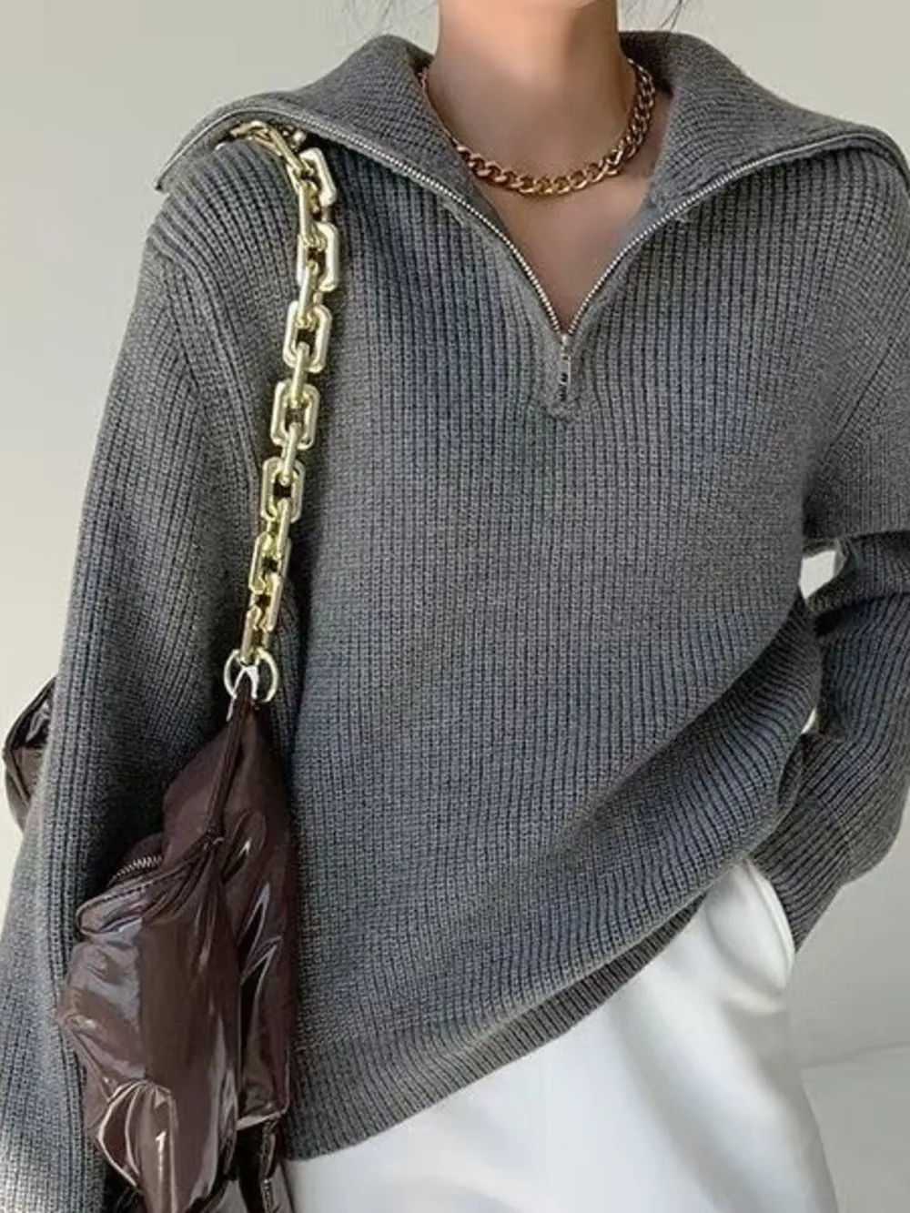 Half-Zip Long Sleeve Sweater, image 20