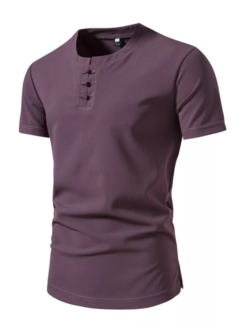 Men's Plus Size Casual Button Henley T-Shirt, image 2