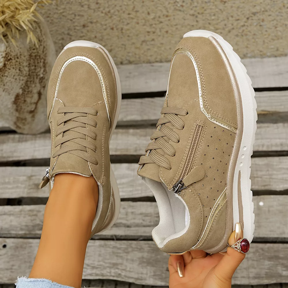 Round Toe Lace Up Sneakers, image 3