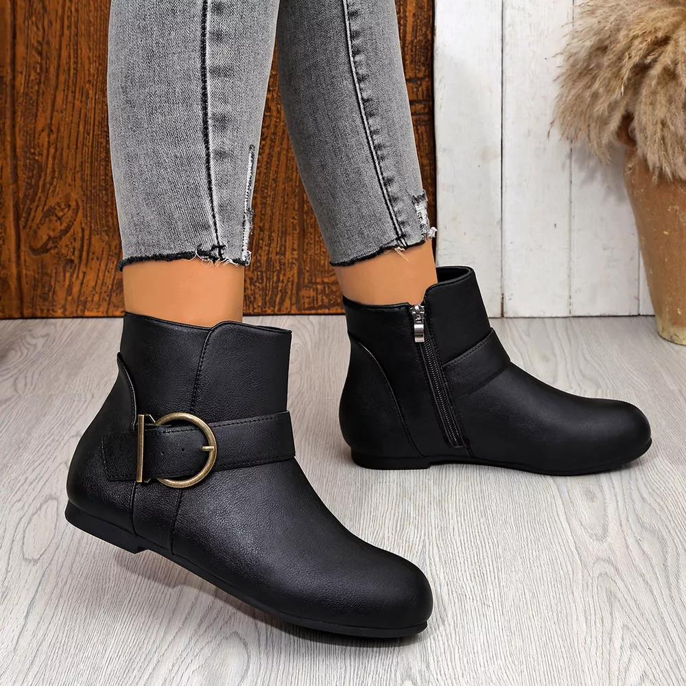 Round Toe Ankle Boots, image 4