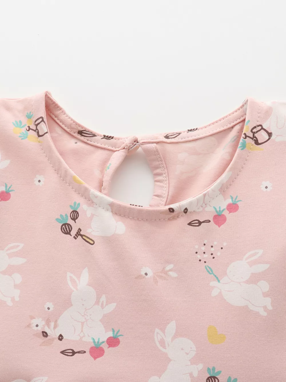 Children's Cute Bunny Print Flutter Sleeve Dress, image 5