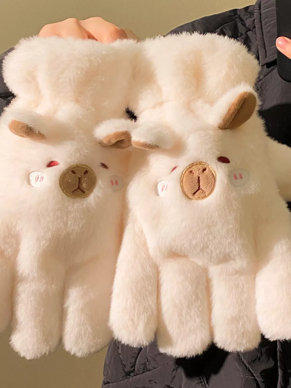 Cartoon Animal Plush Gloves, image 3