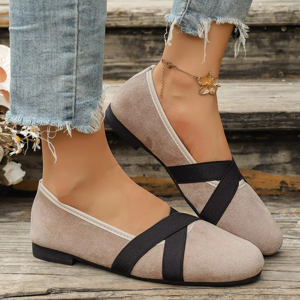 Suede Cross-Strap Slip-On Loafers, image 7