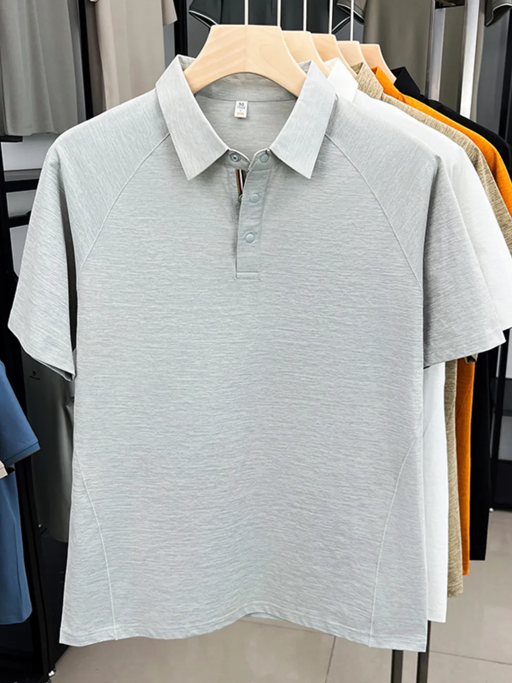 Men's Button Detail Short Sleeve Polo, image 3